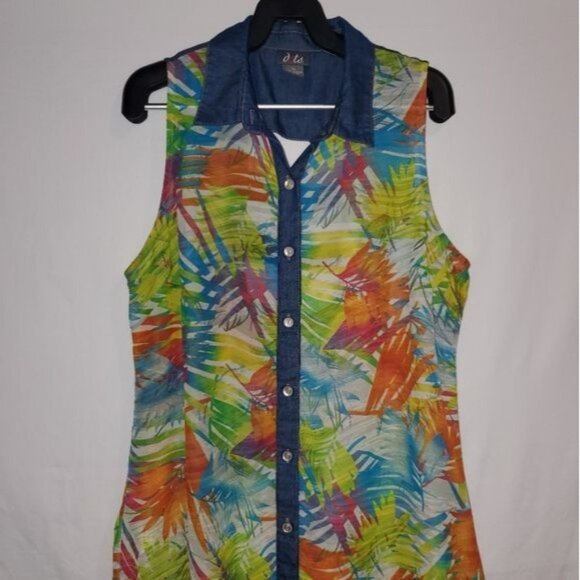 Pre-Loved dots Sleeveless Button Down Blouse Size XL - Picture 1 of 6